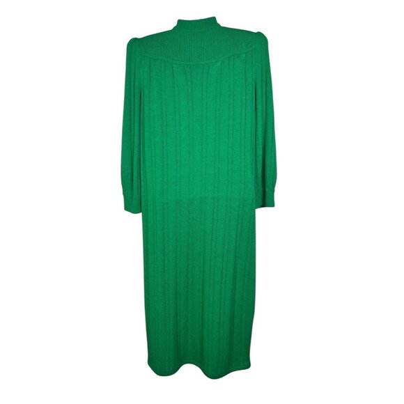 St. John for Saks Fifth Avenue Vintage 80s Knit Midi Dress Gold Buttons size M - Picture 7 of 16